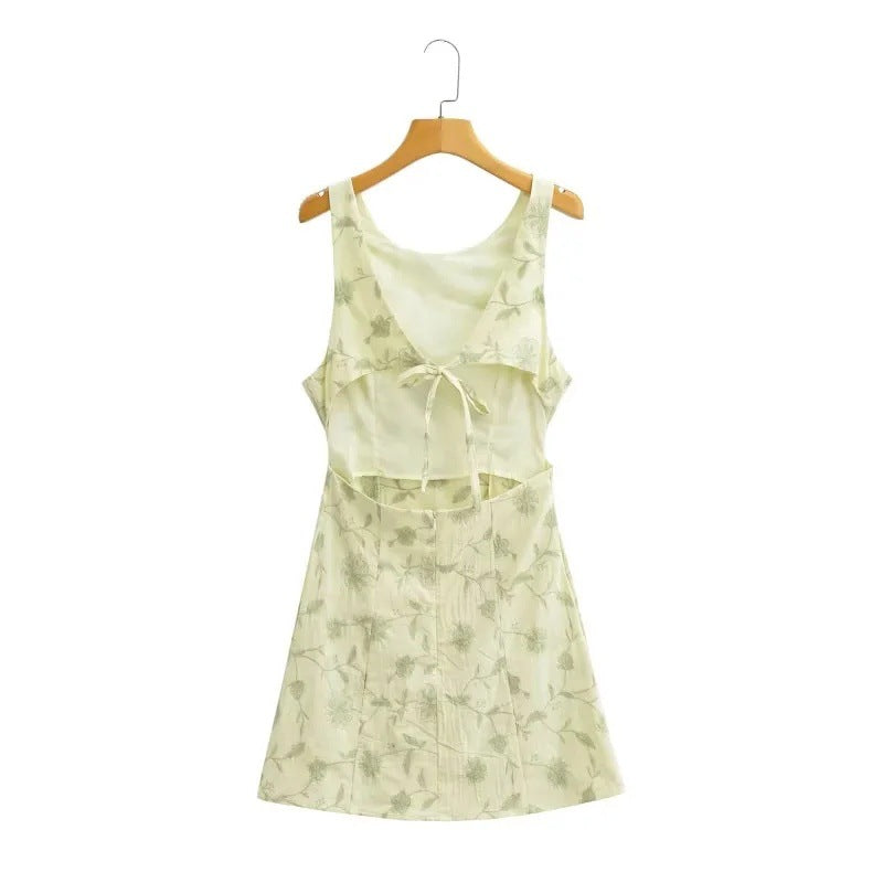 Dam Sommarklänning Blommig Elegant Snitt Andningsbart Material 2