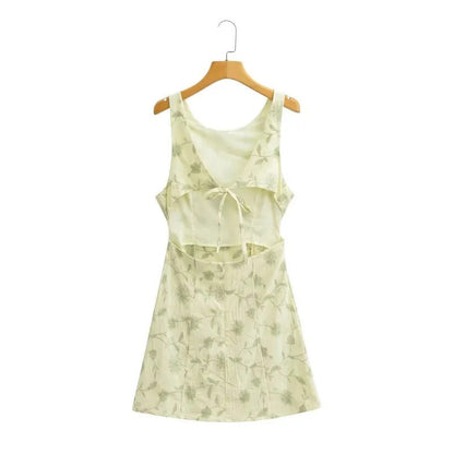 Dam Sommarklänning Blommig Elegant Snitt Andningsbart Material 2