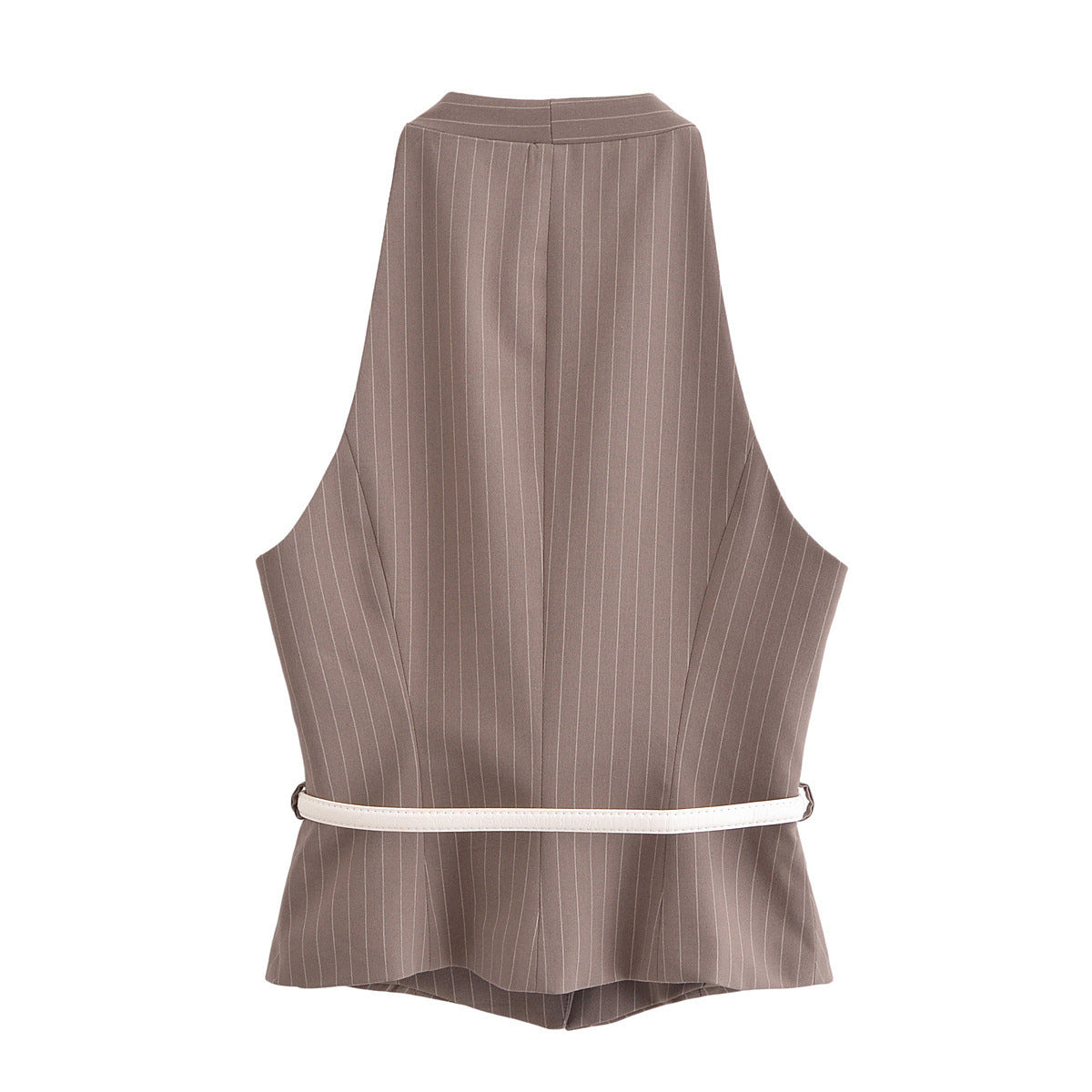 Dam Set Ärmlös Topp Randiga Byxor Polyester-4