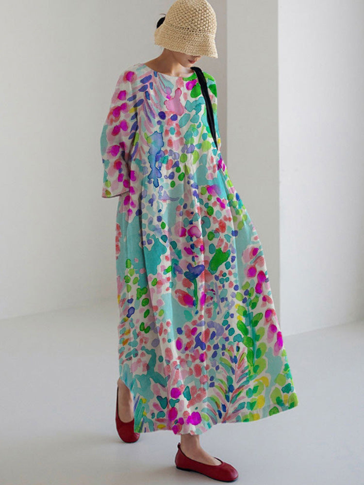 Variant image for Dam Midsommarklänning Lätt Material med Tryck-15