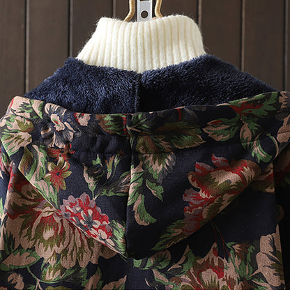 Dam Kappa Vintage Blommigt Tryck Lätt Polyester-6