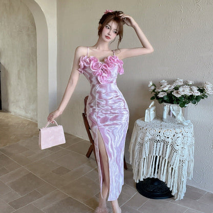 Variant image for Fina Dam Klänningar Blommig Spaghetti Strap V-Hals Polyester-4