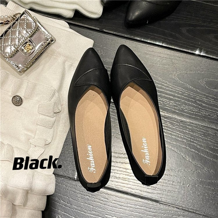 Dam Ballerinaskor Spetsiga Syntetiskt Läder för Eleganta Tillfällen-4