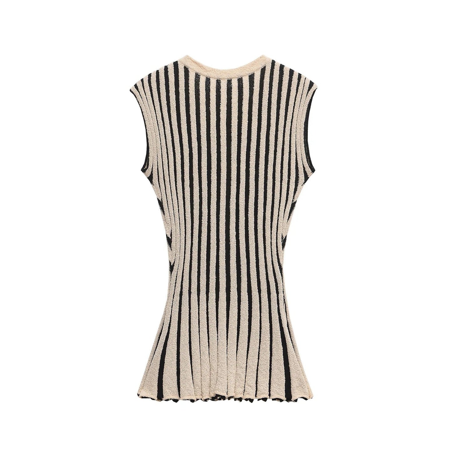 Kvinnors Ärmlös Fest Topp Dekorativt Mönster Mjuk Stickad-2