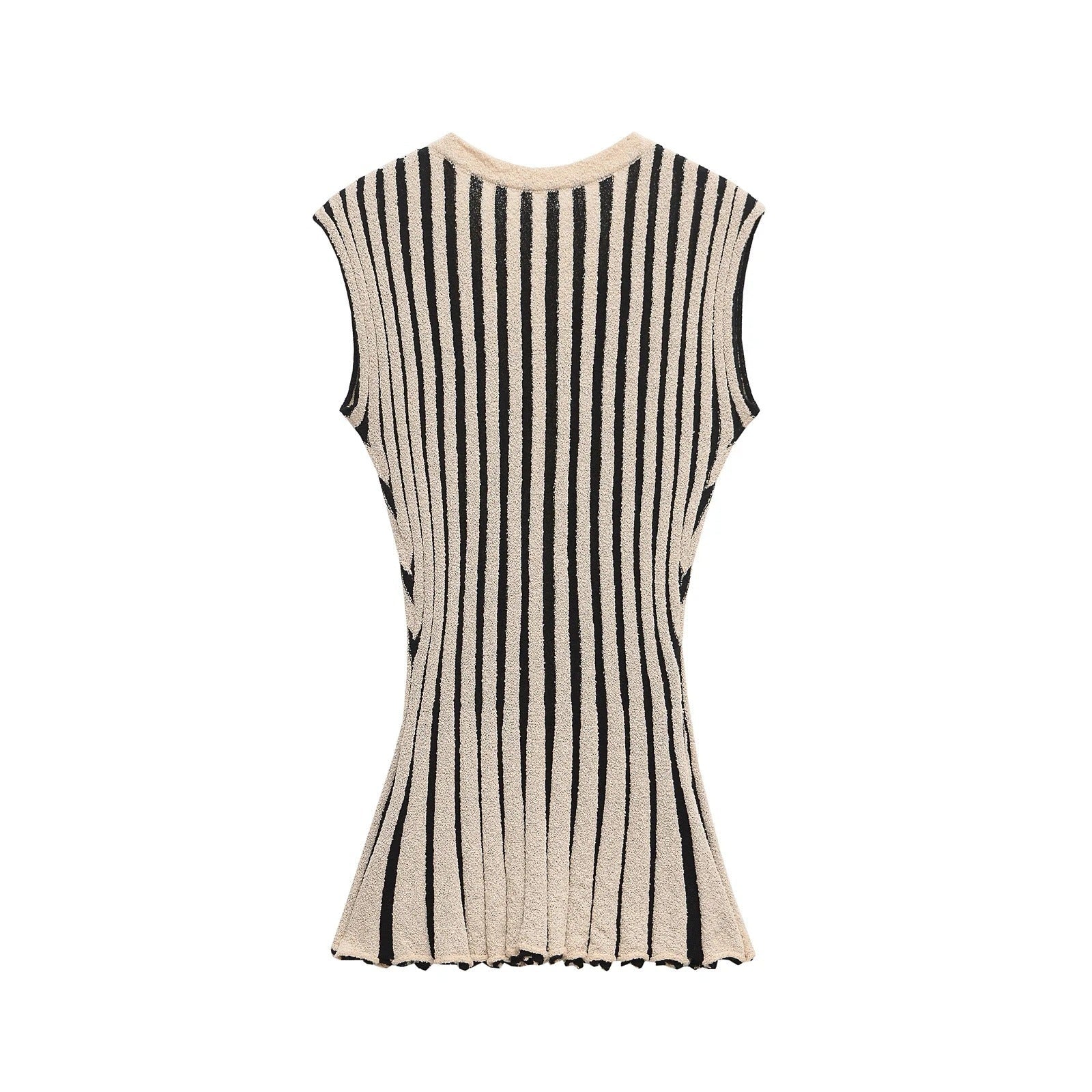 Kvinnors Ärmlös Fest Topp Dekorativt Mönster Mjuk Stickad-2