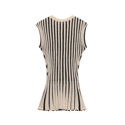 Kvinnors Ärmlös Fest Topp Dekorativt Mönster Mjuk Stickad-2