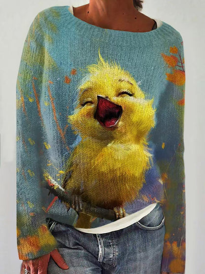 Variant image for Stickad Dam Tröja Avslappnad Geometrisk Akryl-41