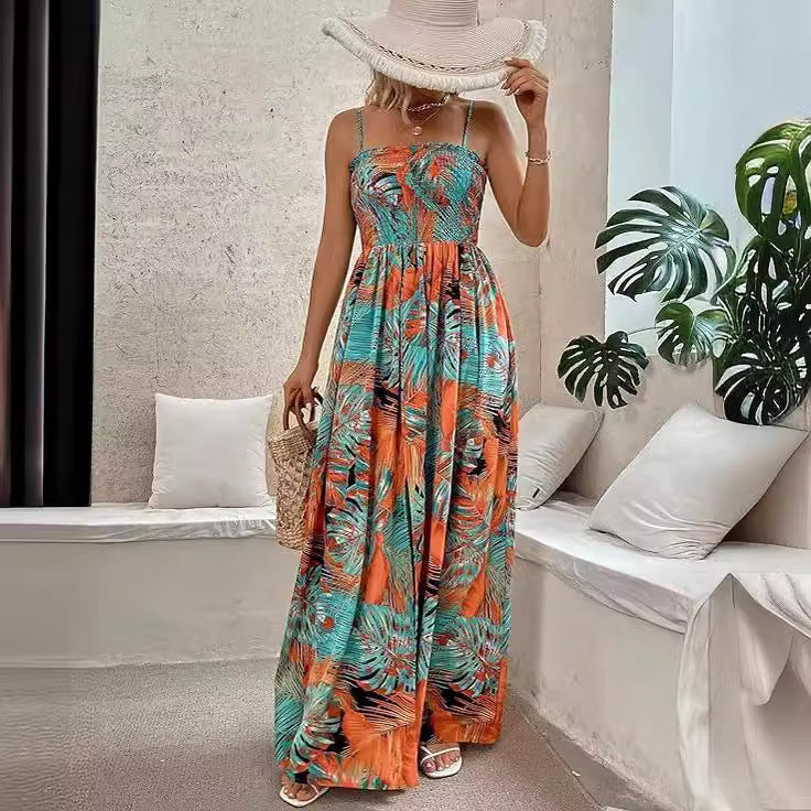 Dam Lång Kjol A-linjeformad Polyester med Tryckt Mönster-3