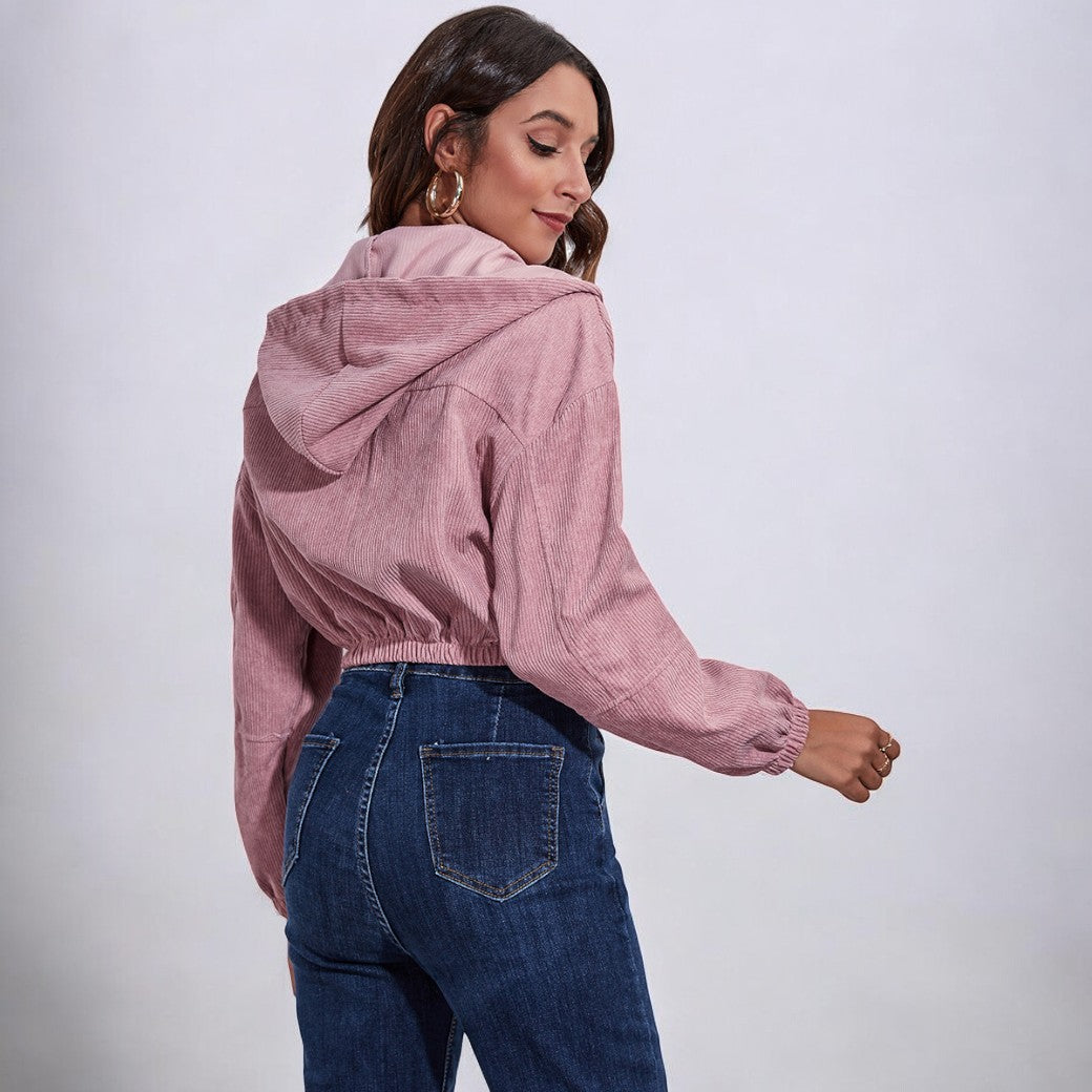 Dam Kortjacka Modern Design Högkvalitativt Material-4