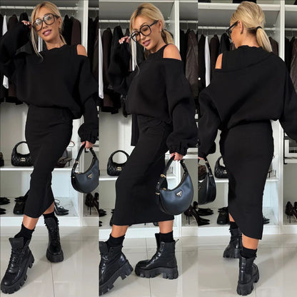 Damklänning Midi Polyester med 3D-Effekt-2