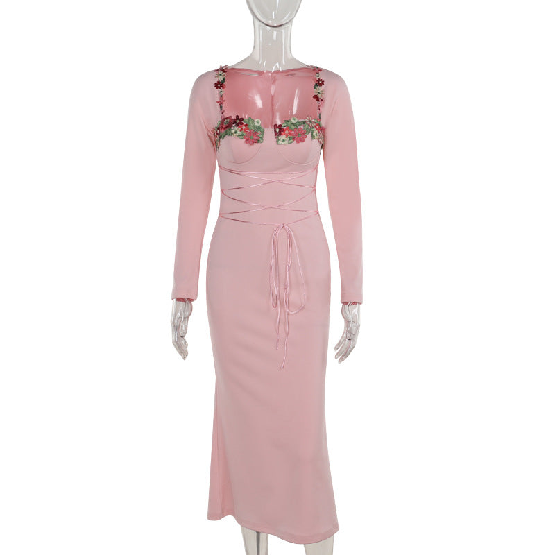 Kvinnors Wrap-Klänning Blommig Topp Elastiskt Tyg 7