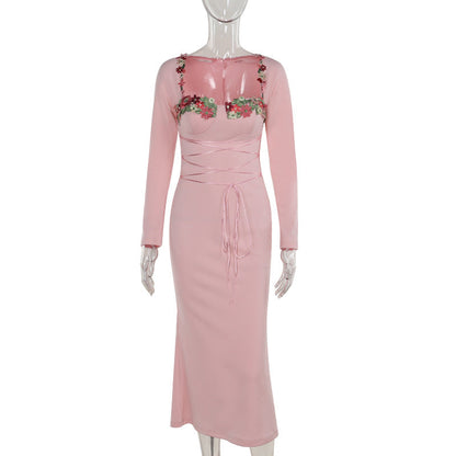 Kvinnors Wrap-Klänning Blommig Topp Elastiskt Tyg 7