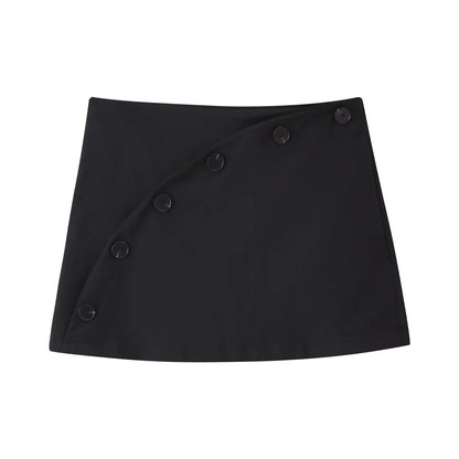 Kvinnors Minikjol Elegant Snitt med Fickor Lätt Tyg 2
