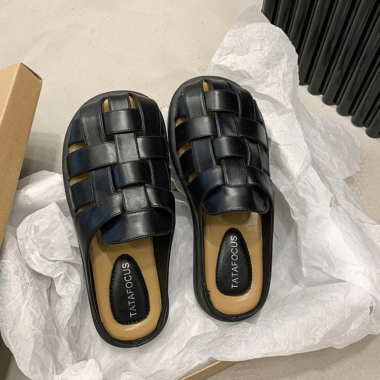 Kvinnors Öppna Sandaler Flätat Syntetiskt Läder Komfortabelt Design 10