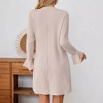 Fina Dam Klänningar V-ringad med Utsvängda Ärmar Polyester-3