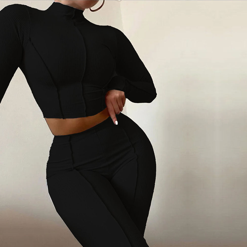 Tvådelat Set Dam Långärmad Polyester Chic Design-3