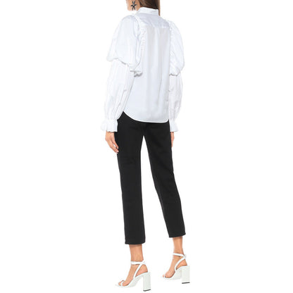 Dam Långärmad Skjorta Med Krage Polyester Tidlös Stil-2