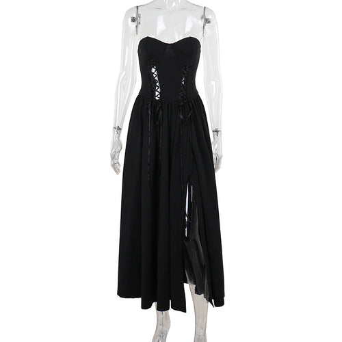 Kvinnors Aftonklänning Lång Flödande Kjol med Korsett Topp 1