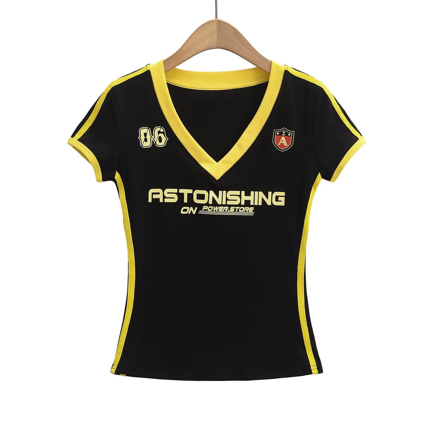 Variant image for Kvinnors V-ringad T-shirt Trendigt Tryck Bomull-3