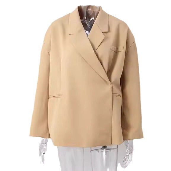 Dam Blazer Överdimensionerad Modern Silhuett Högkvalitativt Tyg 6