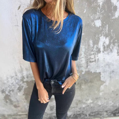 Damer T-shirt Rundhalsad Kortärmad Polyester Spandex-2