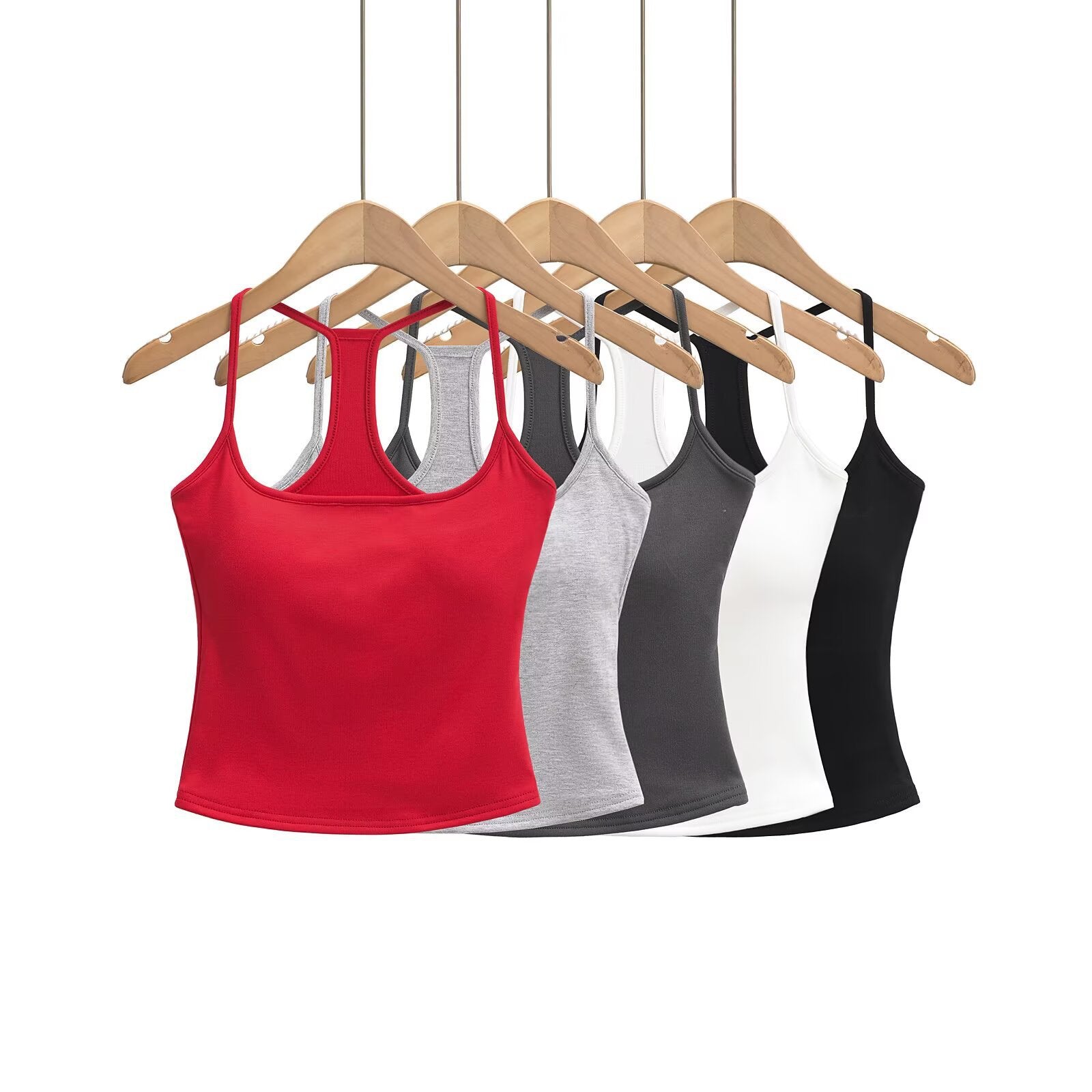 Kvinnors Sporttopp Racerback Andningsbar Bomullsmix-2