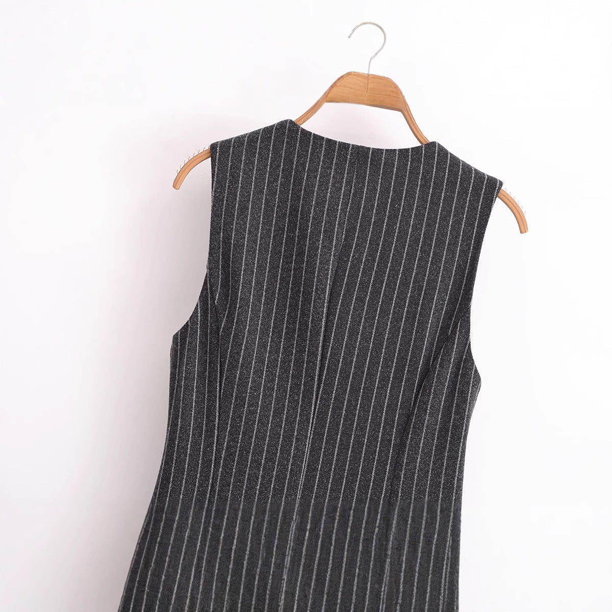 Dam Midi Klänning Randig Polyester med Dragkedja-4