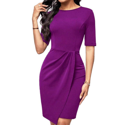 Kvinnors Kort Klänning Enfärgad Bodycon Polyester-5