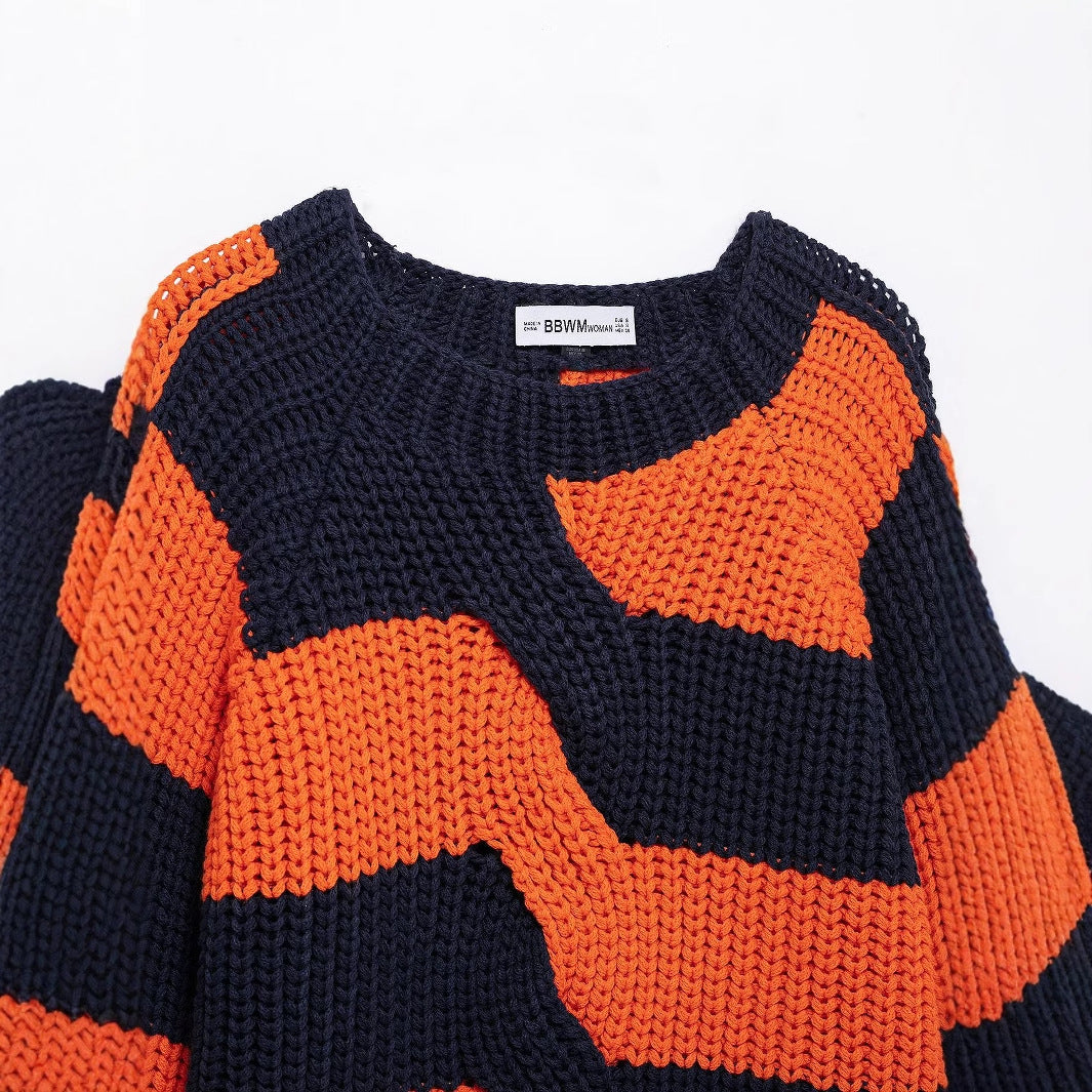 Dam Tröja Randig Avancerad Bomull-3