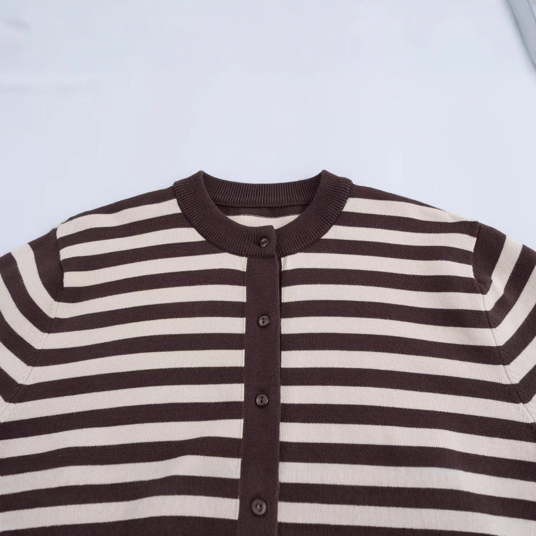 Dam Kortjacka Rundhalsad Stickad Polyester-2