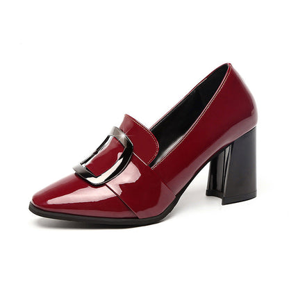 Kvinnor Pumps Elegant Blockheel Syntetisk Glänsande-6