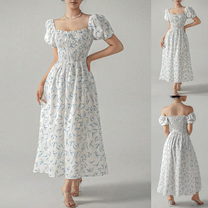 Kvinna Midi Klänning A-linjeformad Polyester-2