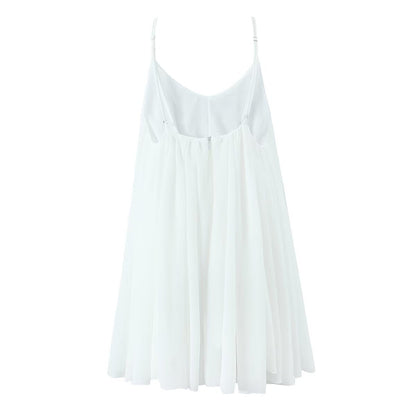 Kvinnors Mini Klänning V-Hals Ärmlös Polyester-2