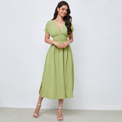 Dam Lång Kjol A-Line 100% Polyester Monokrom-4