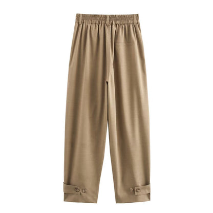 Kvinnors Topp Avslappnad Stil med Bindande Bälte Andningsbart Material-4