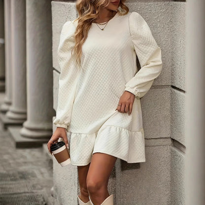 Dam Asymmetrisk Kjol Långärmad Polyester-5