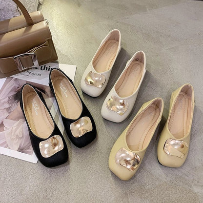 Elegante Ballerina Schuhe aus Leder mit Schmuckapplikation – Ergonomische Passform für Komfort und Stil, Schwarz 2