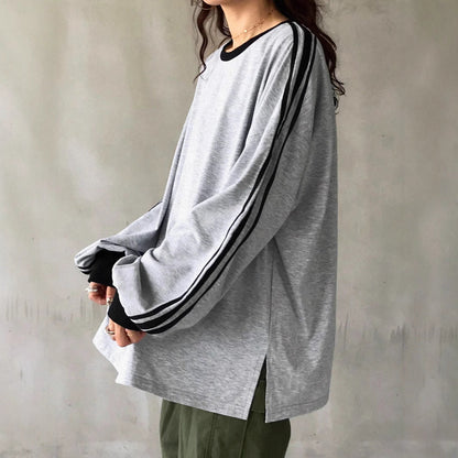 Dam Tröja Retro Färgblock Polyester Långärmad Casual-4