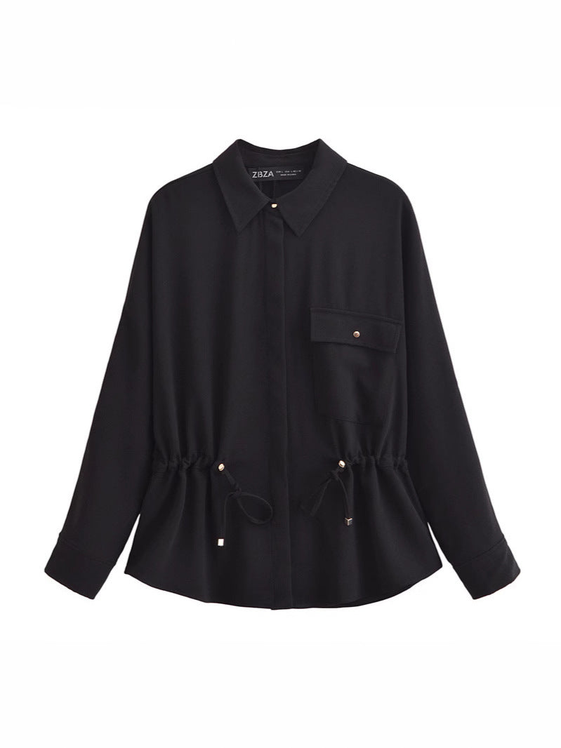 Dam Chiffon Set Skjorta och Vida Byxor Elegant Lätt Material 4