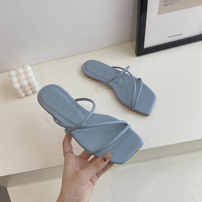 Sandaler Dam med Korsdesign och Fyrkantig Tå – Mjuk Överdel för Komfort och Stil, Rutschfri Sula, Storlek 36-41 10