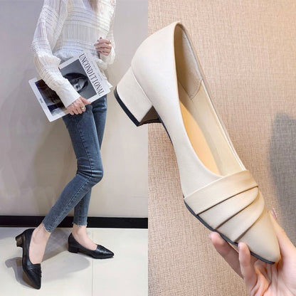 Damen Pumps mit Blockabsatz aus Synthetikleder – Elegante Wickeldesign Schuhe für Büro und Freizeit 5