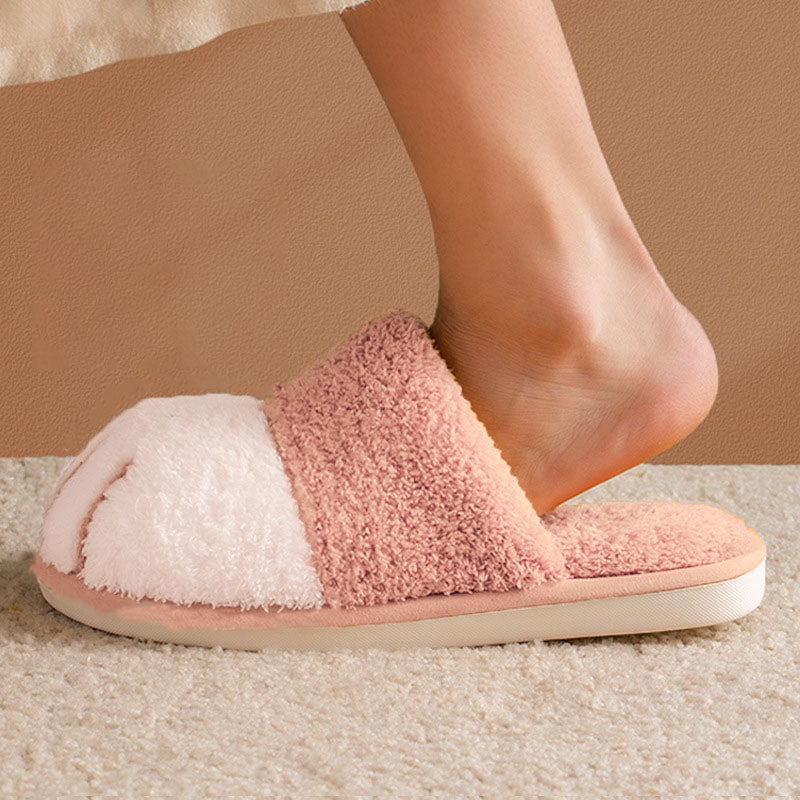 Dam Tofflor Fleece Kattklor Slip-On Mjuk och Bekväm-5