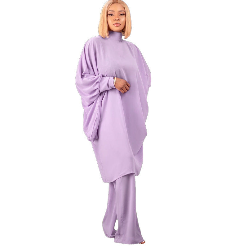 Variant image for Kvinnors Byxset Batwing Ärmar Snörning Patchwork-19