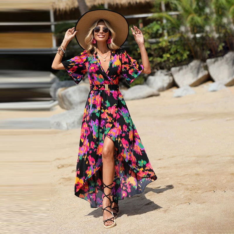 Dam Långklänning Asymmetrisk Polyester för Fest-3