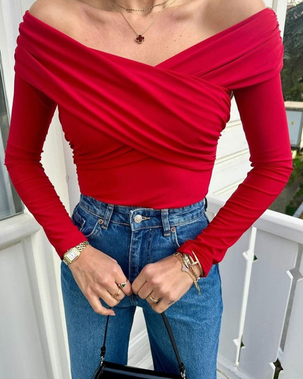 Variant image for Dam Jumpsuit Off-Shoulder Långärmad Polyester Culottes-4