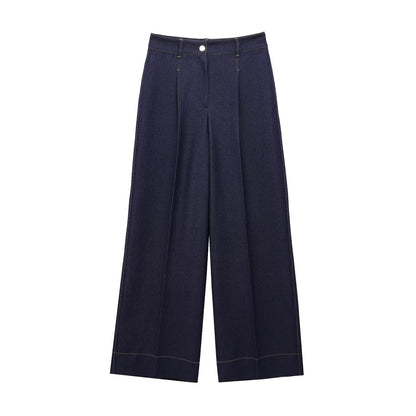 Dam Kortärmad Jacka och Bredklippta Byxor Set Polyester Sommarkläder-3