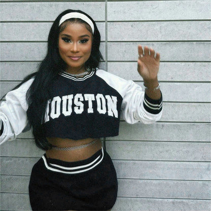 Dam Sweatshirt Set Avslappnad Passform Polyester Spandex-5