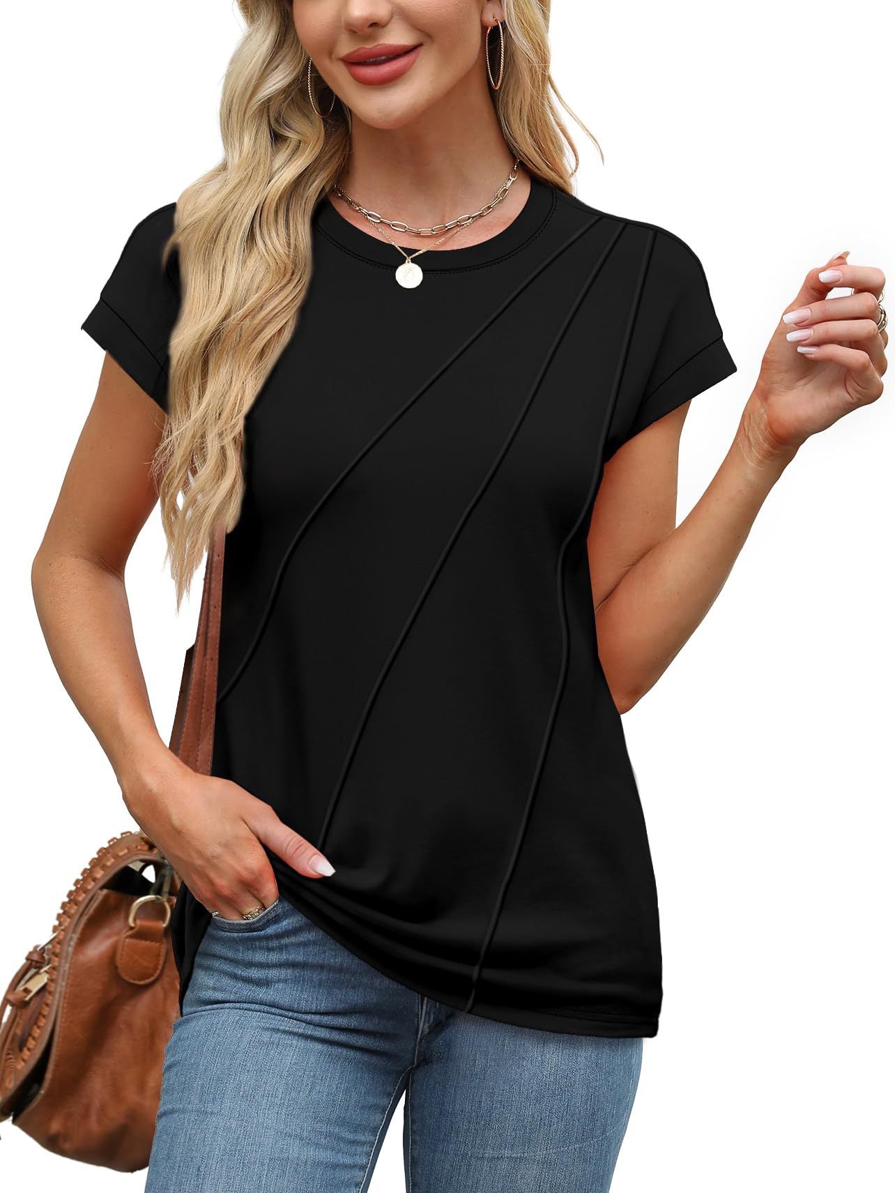 Variant image for Dam T-shirt Kortärmad Löst Passform Viskos-6