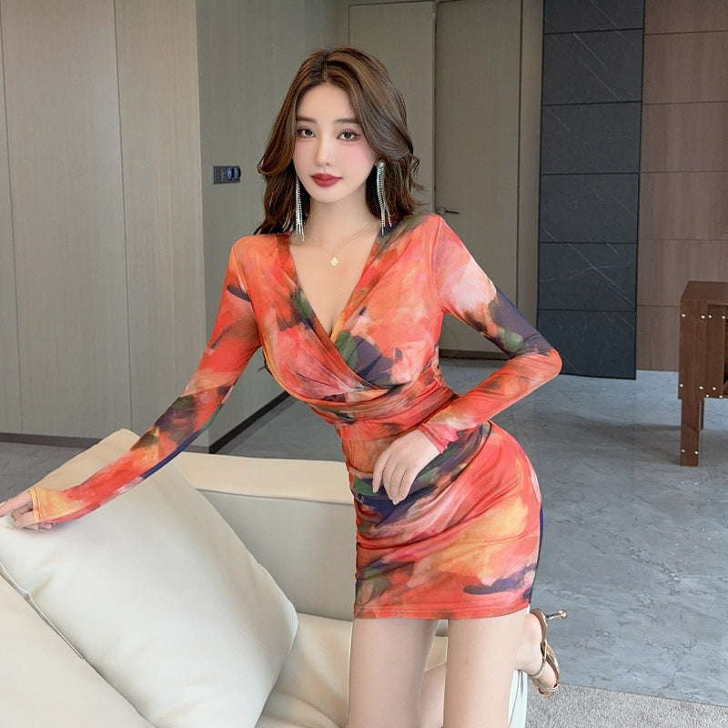 Långärmad V-ringad Crop-top för Dam – Bodycon Passform i Polyester och Elastan, Perfekt för Vardag och Fest 4