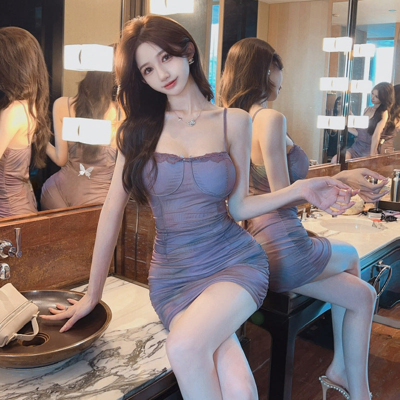 Dam Bodycon Klänning Djup Halsringning Ärmlös Polyester Elastan-4